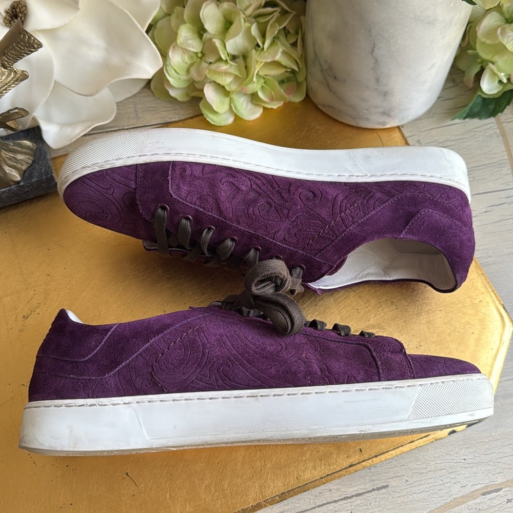 Etro Paisey Sneaker is Purple Suede